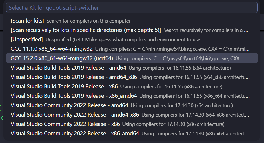 CMake Tools - Select Kit