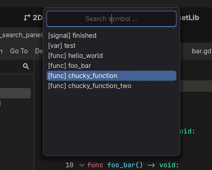 Project: Godot Symbol Search Plugin - Header Image