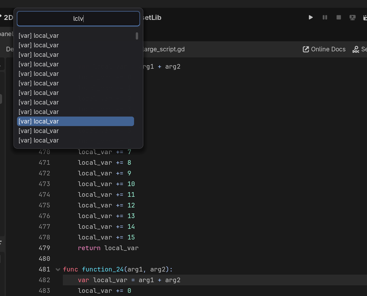 Godot Symbol Search - Fuzzy Search